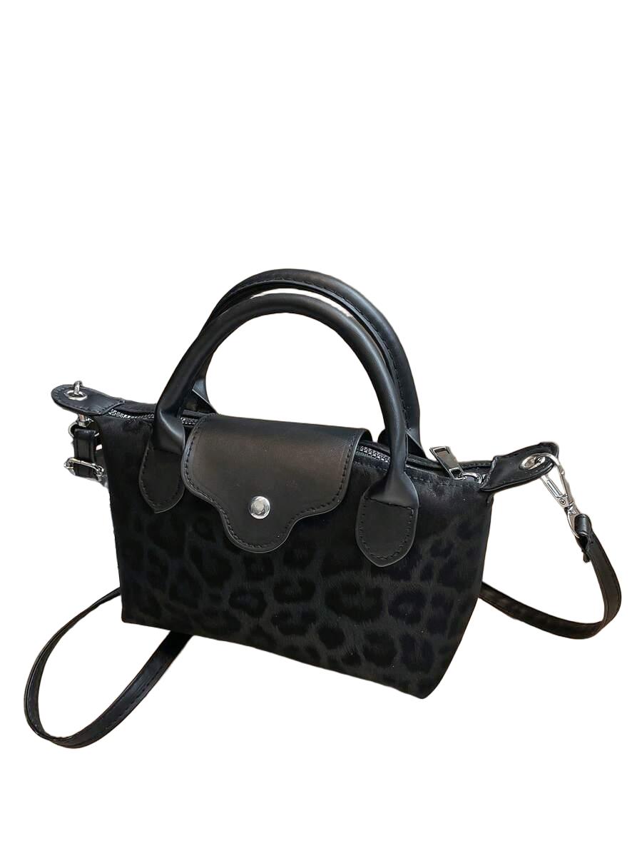 SHEIN CZARNA TOREBKA ANIMAL PRINT 18X8CM