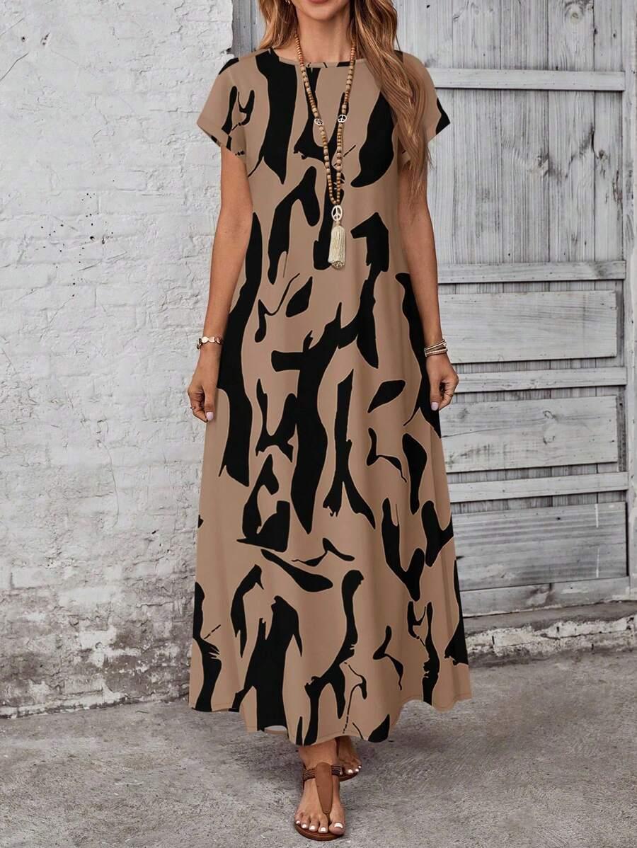 EMERY ROSE MAXI SUKIENKA WZÓR KONTRAST PK01__46