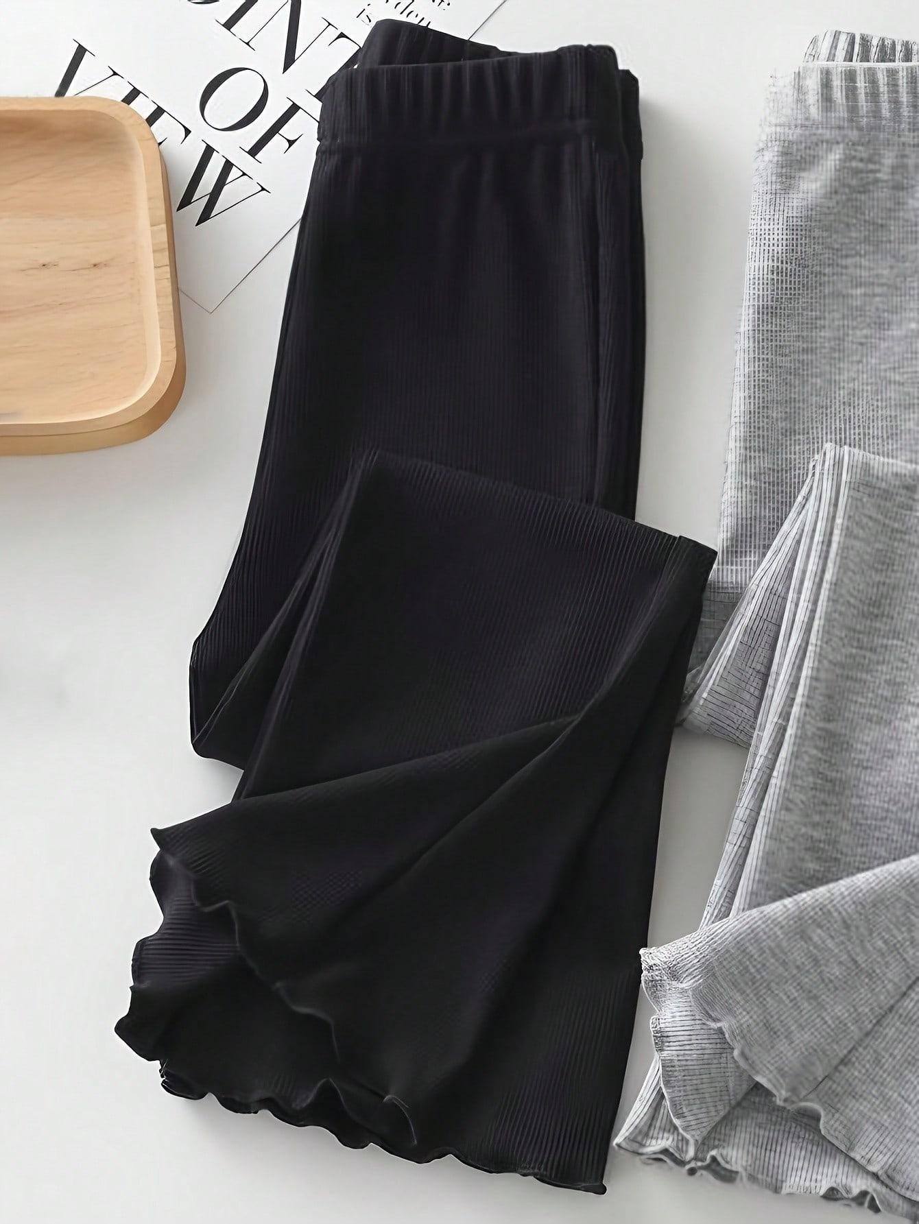 SHEIN CZARNE MATERIAŁOWE SPODNIE S06__98-104