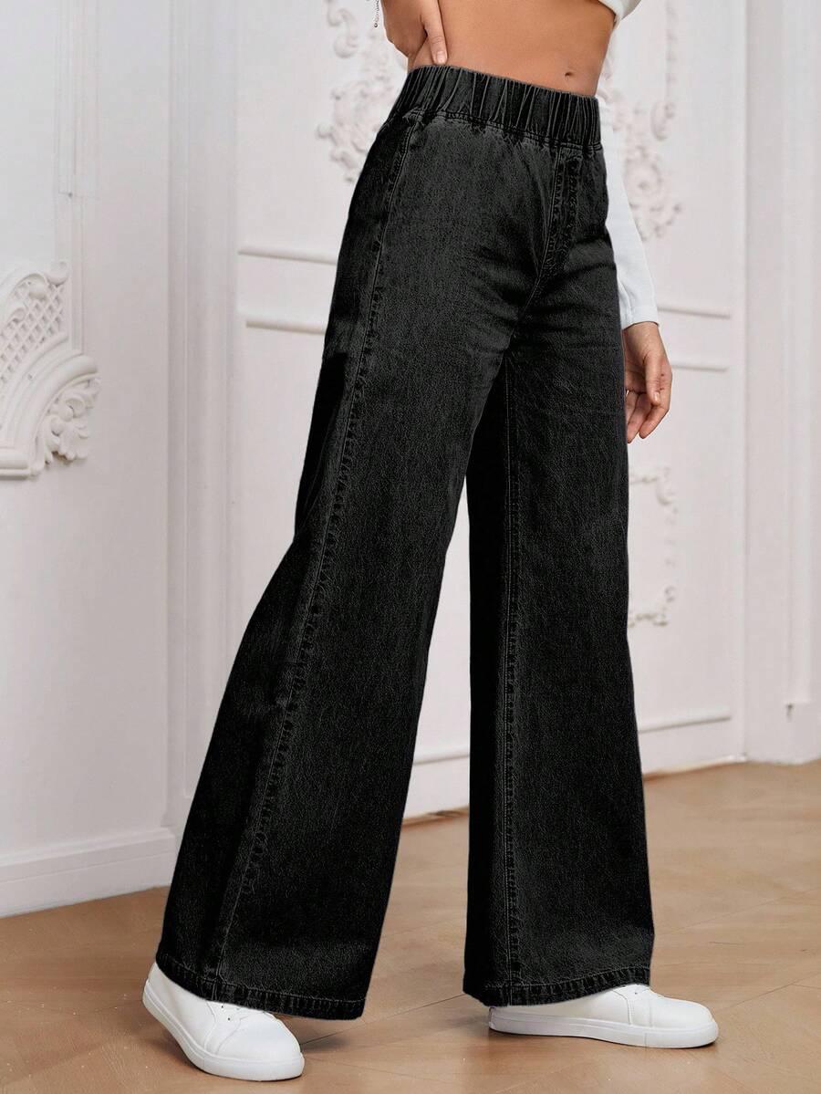 EMERY ROSE CZARNE OCIEPLANE SPODNIE JEANS W01__M