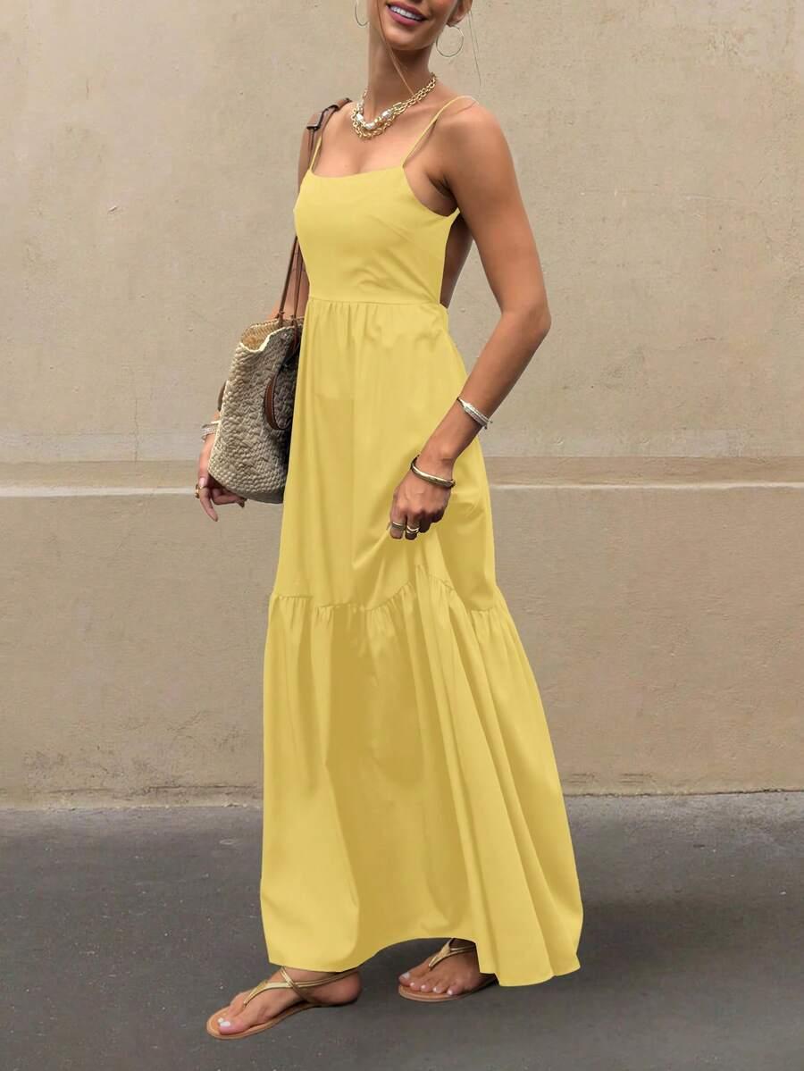 SHEIN ŻÓŁTA MAXI SUKIENKA S06__S