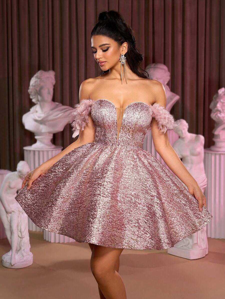 SHEIN RÓŻOWA MINI SUKIENKA S06__XS