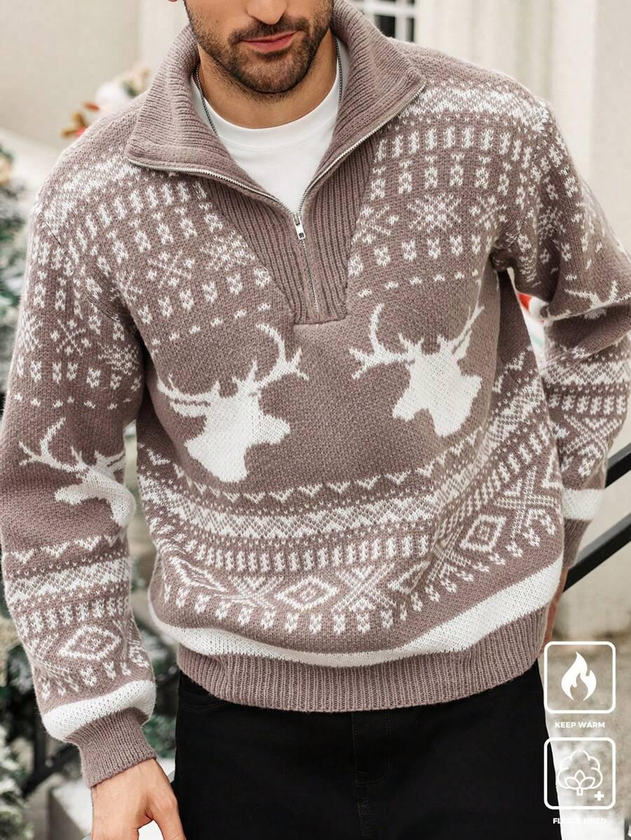 MANFINITY SZARY SWETER WZÓR BDD__S
