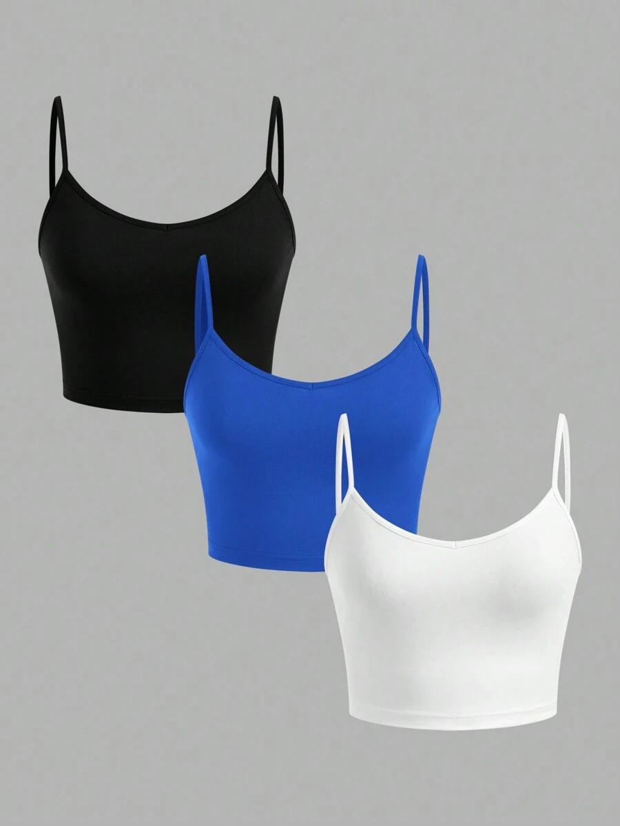 SHEIN TOP NA RAMIĄCZKACH 3-PACK S06__XS