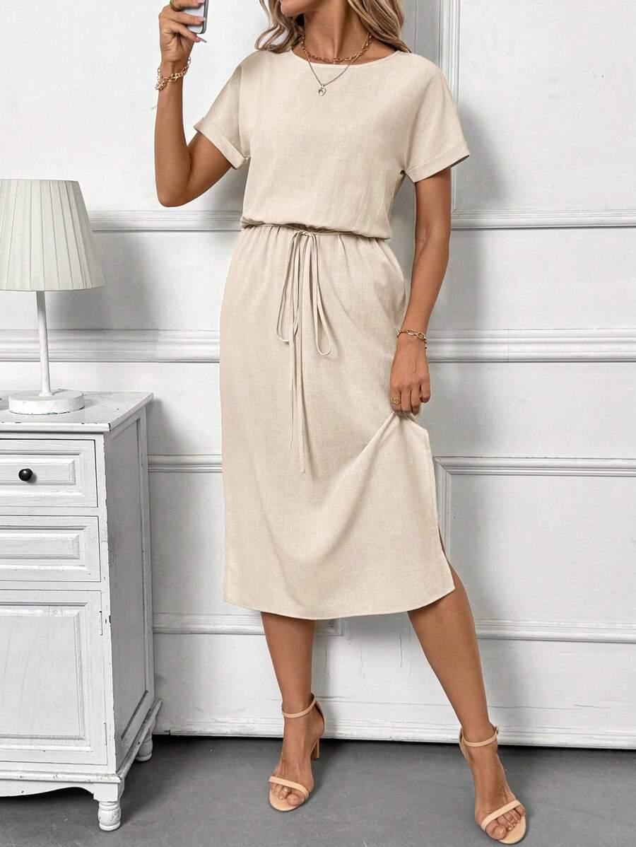 SHEIN BEŻOWA MIDI SUKIENKA S09__XXL
