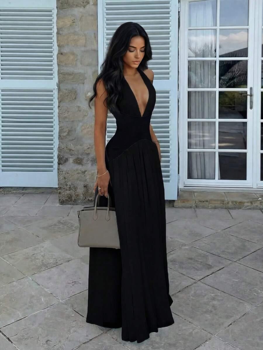 SHEIN CZARNA MAXI SUKIENKA S06__M