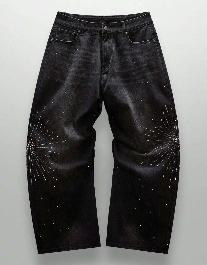 NEON BLANC SPODNIE JEANS ZDOBIENIA ZAMEK KIESZENIE PK01__M