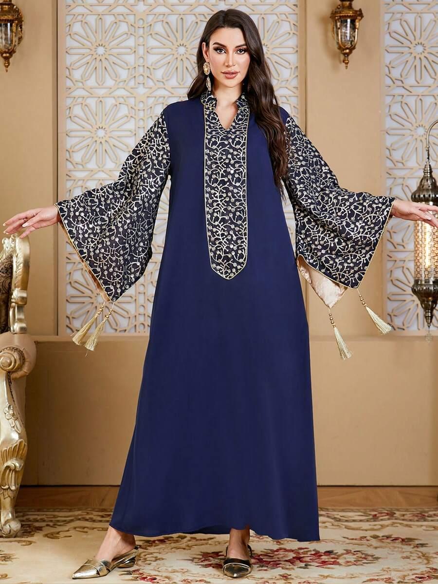 SHEIN GRANATOWA MAXI SUKIENKA