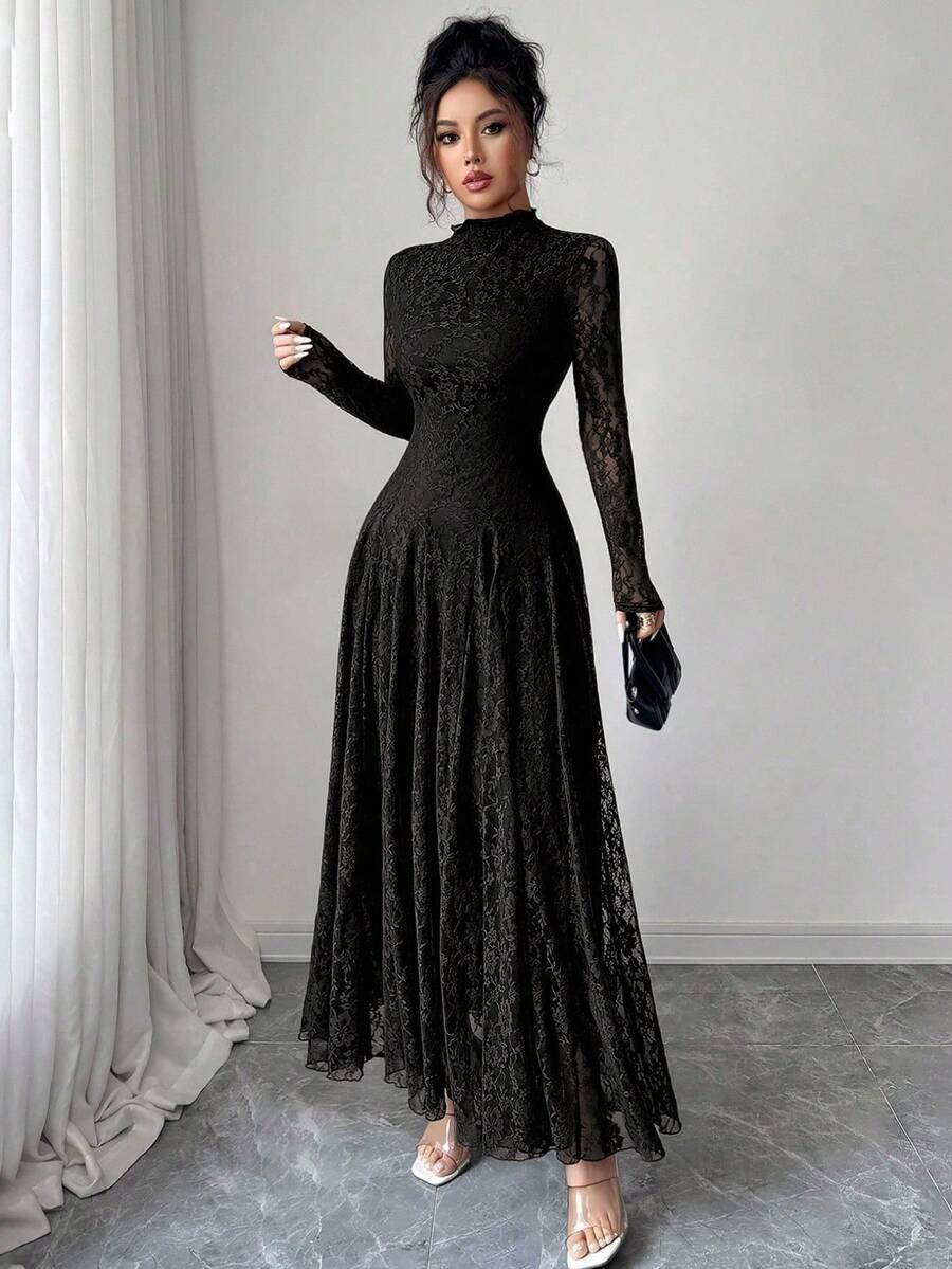 SHEIN CZARNA MAXI SUKIENKA