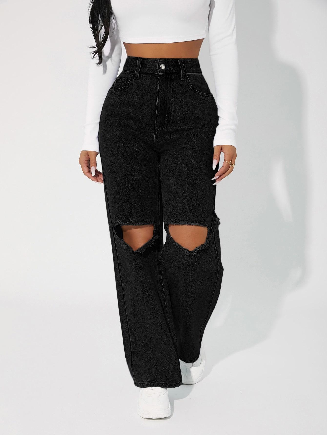 SHEIN CZARNE SPODNIE JEANS S06__XS