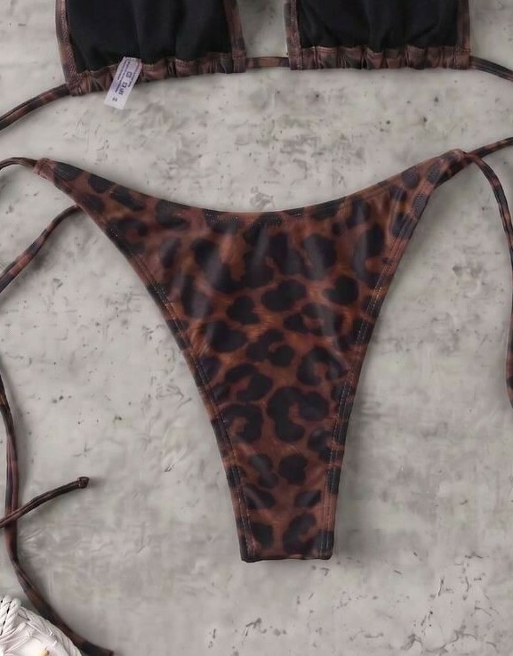 SHEIN DÓŁ OD BIKINI ANIMAL PRINT S09__M