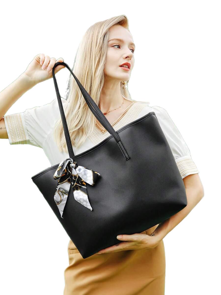SHEIN CZARNA TOREBKA IMITACJA SKÓRY S07__45X13X29