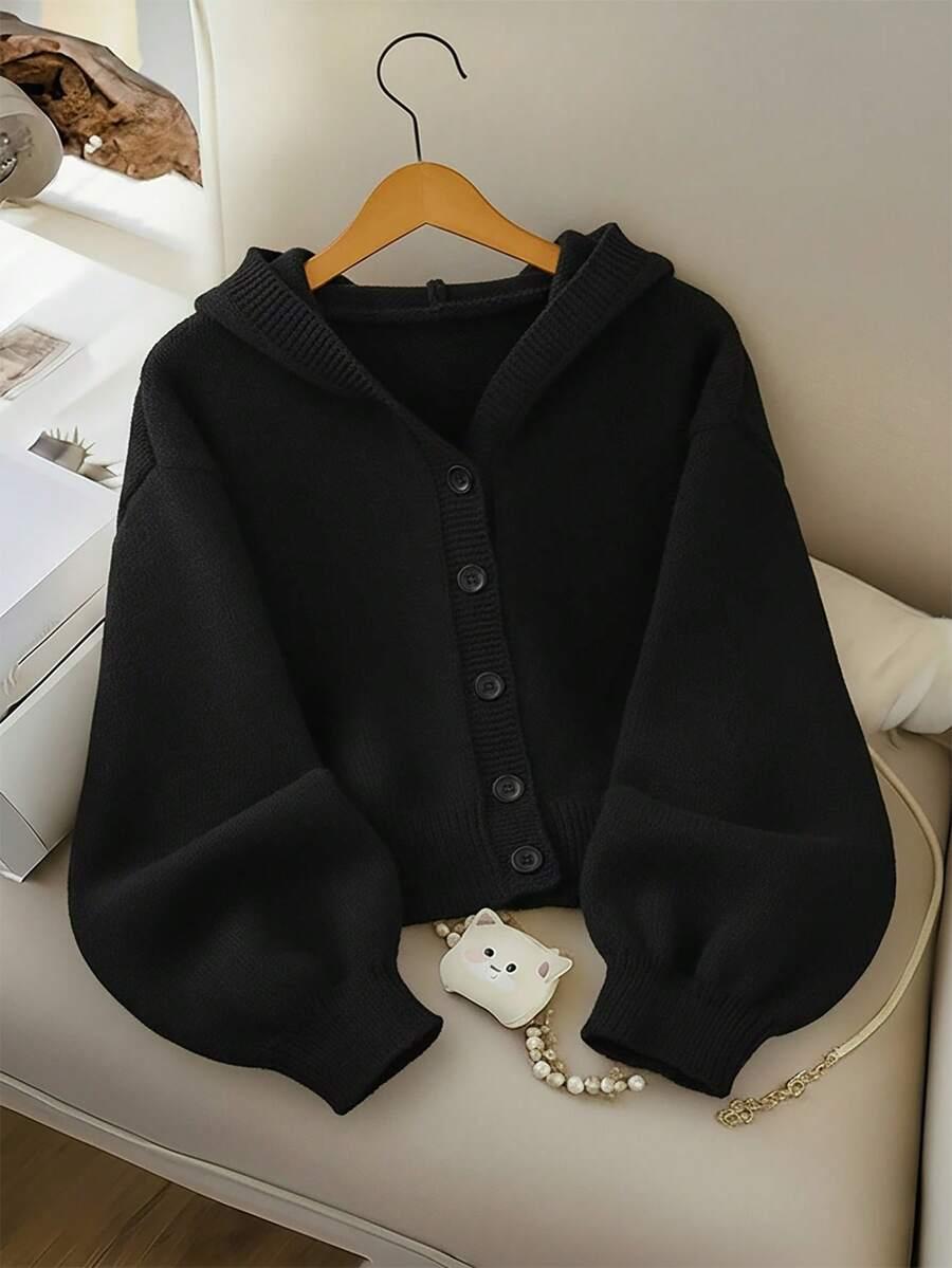 SHEIN CZARNY SWETER GUZIKI S06__140-146