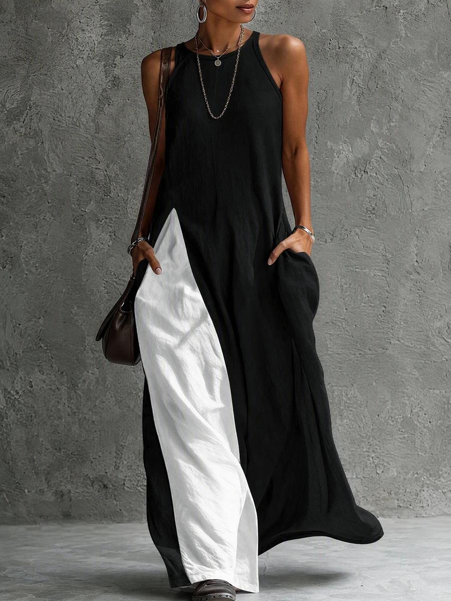 SHEIN MAXI SUKIENKA KONTRAST S06__S