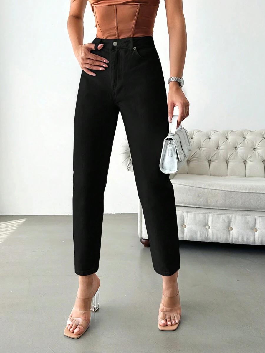 EURMUSE CZARNE SPODNIE JEANS S06__S