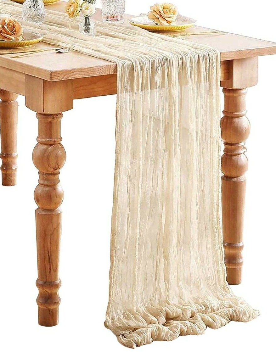 SHEIN BEŻOWY BIEŻNIK NA STÓŁ S07__90X180