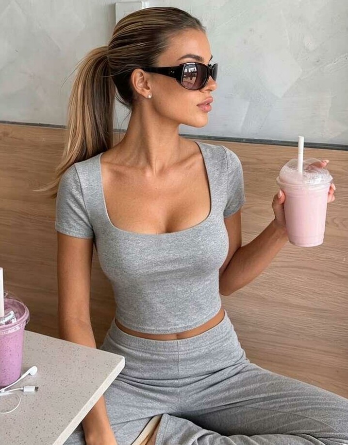 SHEIN SZARY KLASYCZNY TOP PK01__M