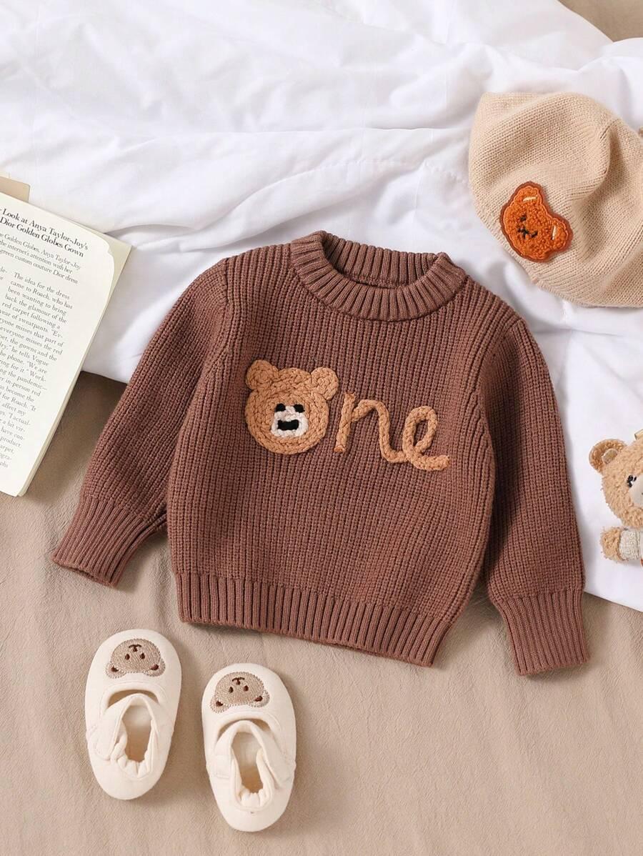 SHEIN BRĄZOWY SWETER OKRĄGŁY DEKOLT S06__80-86