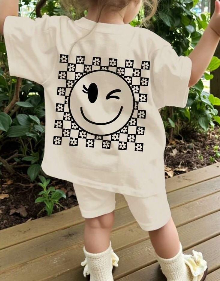 SHEIN ŻÓŁTY KOMPLET BLUZKA KOLARKI WZÓR NADRUK S06__74/80