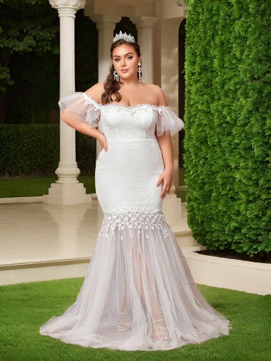 SHEIN BIAŁA SUKNIA ŚLUBNA KORONKA S06__48
