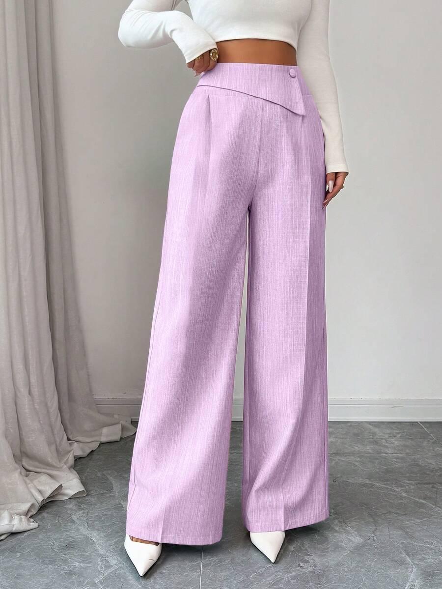 ELENZGA FIOLETOWE ELEGANCKIE SPODNIE S06__L
