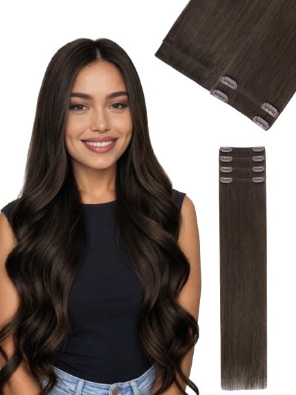 SHEIN BRĄZOWE DOCZEPIANE WŁOSY S07