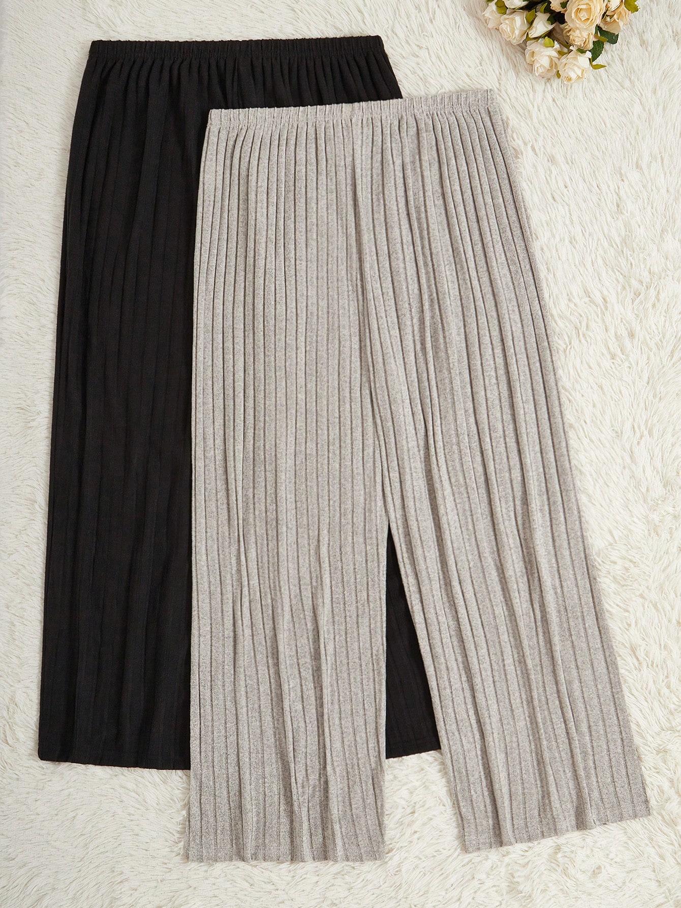 SHEIN SPODNIE OD PIŻAMY PRĄŻKI 2-PACK PK01__46