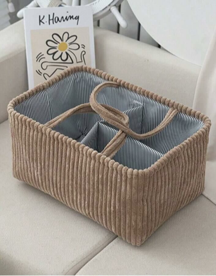 SHEIN BEŻOWE PUDEŁKO PASKI S07__38X26X18