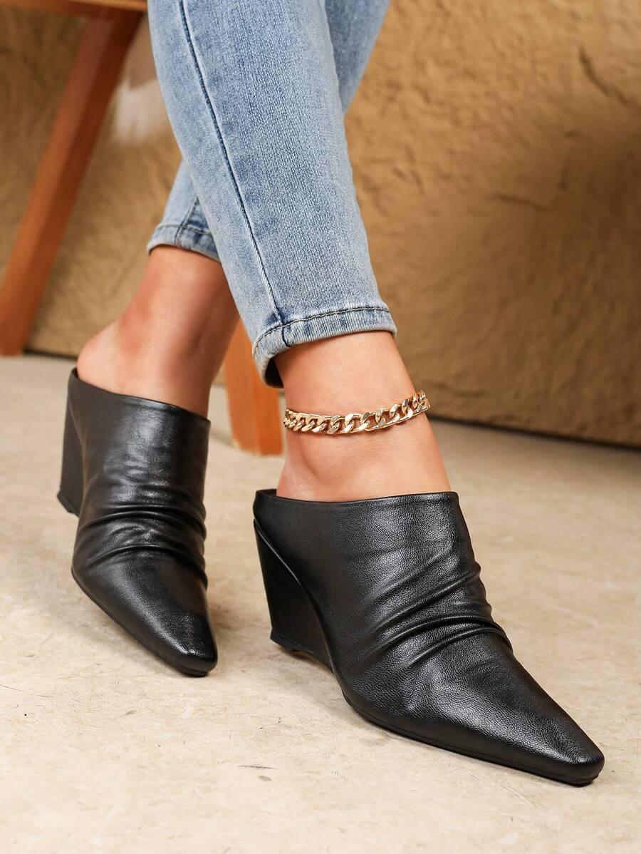 SHEIN CZARNE CZÓŁENKA KOTURN S06__39