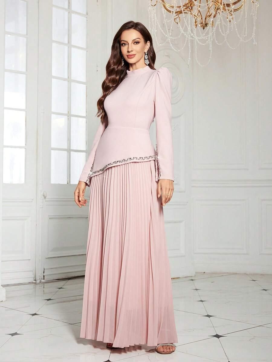 SHEIN RÓŻOWA MAXI SUKIENKA S06__L