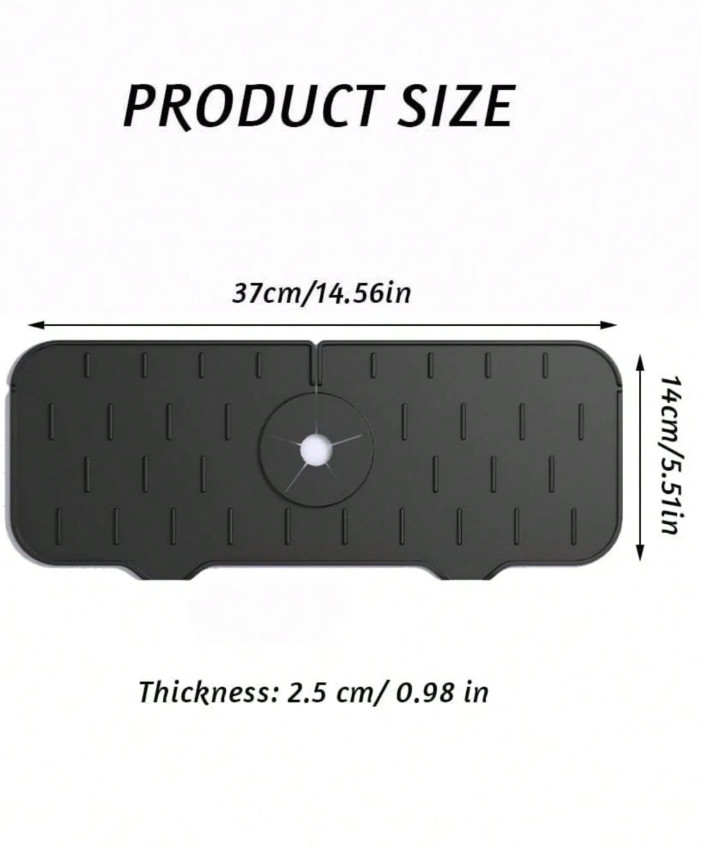 SHEIN CZARNY SILIKONOWY OCIEKACZ NA ZLEW S07__14X37CM