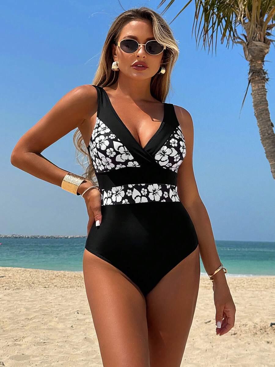 SHEIN JEDNOCZĘŚCIOWY STRÓJ KĄPIELOWY S09__S