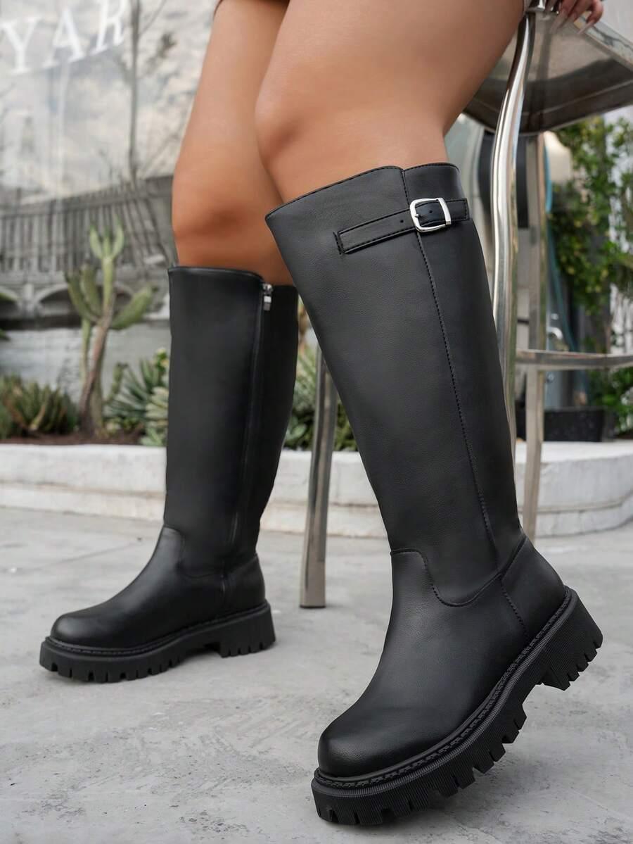 SHEIN CZARNE KOZAKI IMITACJA SKÓRY W01__39,5