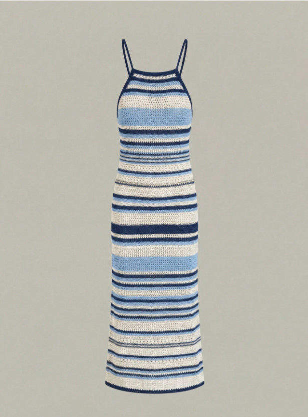 SHEIN DZIANINOWA MAXI SUKIENKA PASKI S06__S