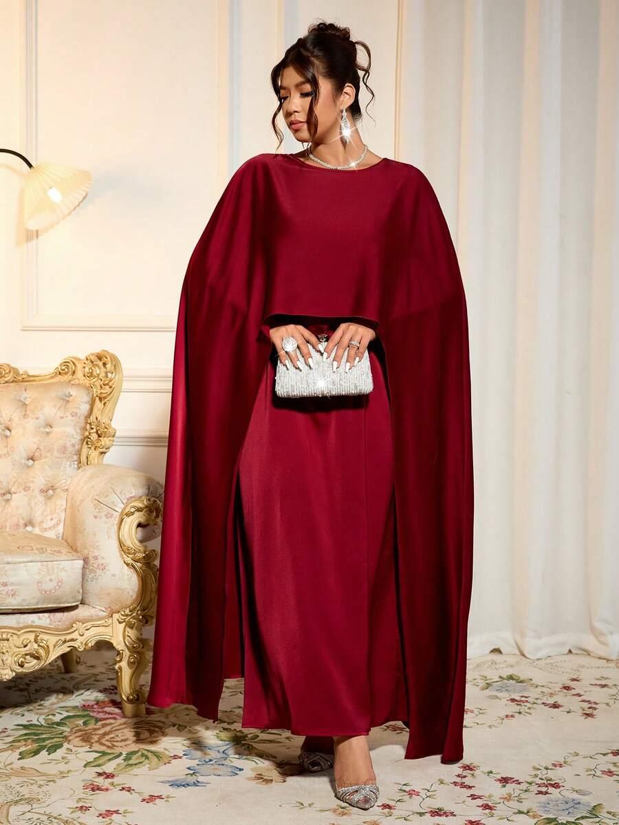 SHEIN BORDOWA SATYNOWA MAXI SUKIENKA S06__XXL