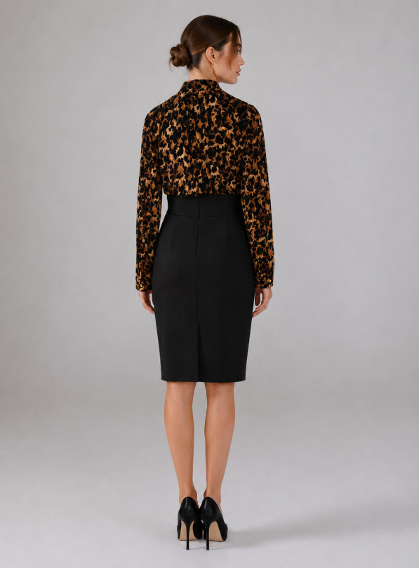 BODYFLIRT SUKIENKA PRZED KOLANO ŁĄCZENIE ANIMAL PRINT ZDOBIENIE PK01__S/M