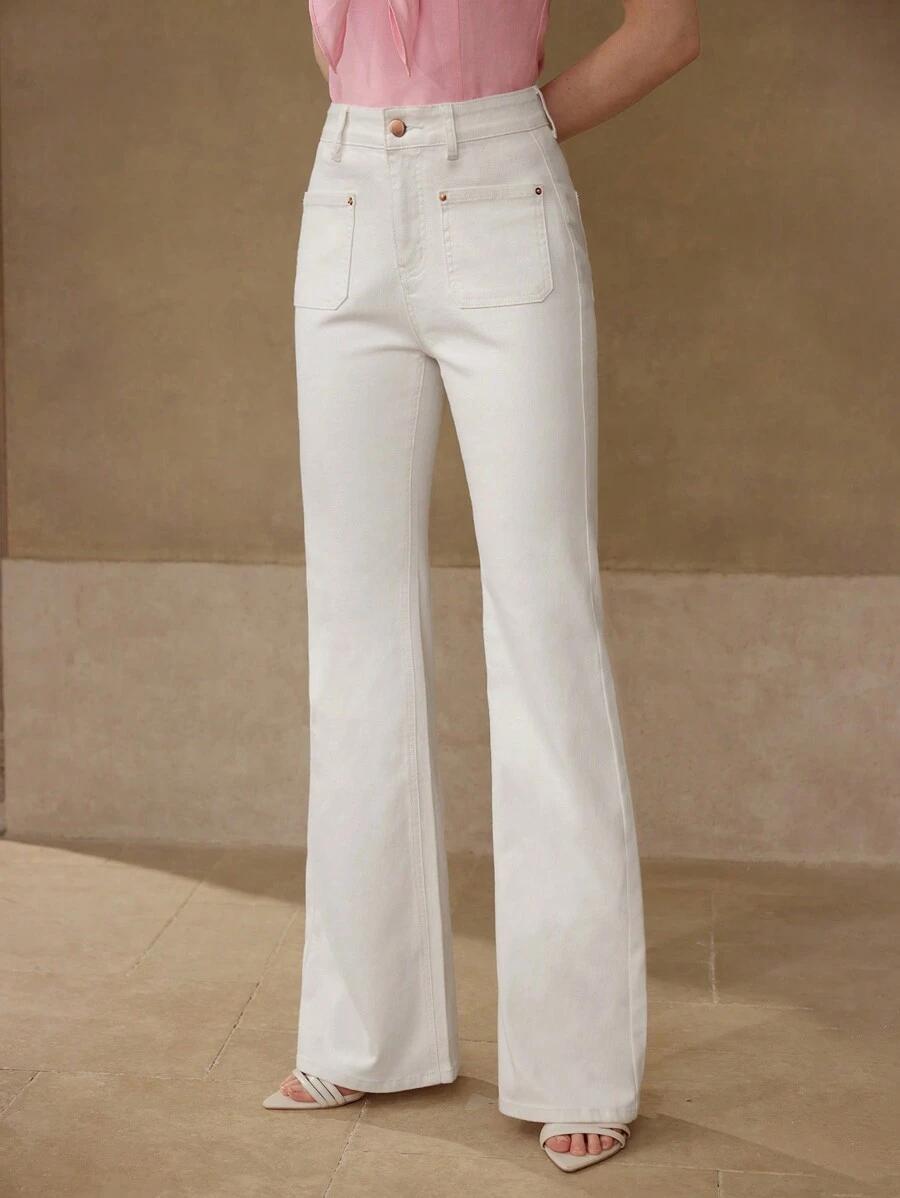 MOTF BIAŁE SPODNIE JEANS KIESZONKI S06__W28/M