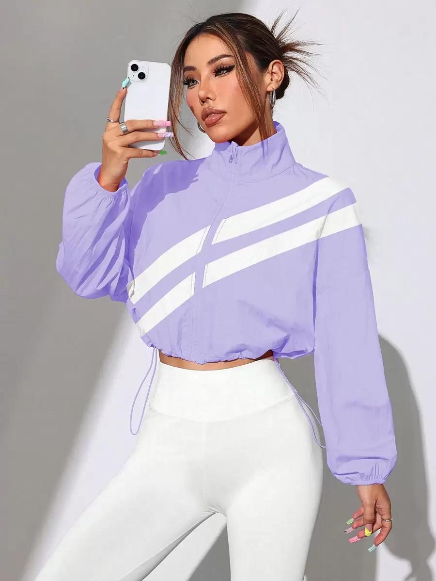 SHEIN FIOLETOWA KURTKA ZAMEK S06__L