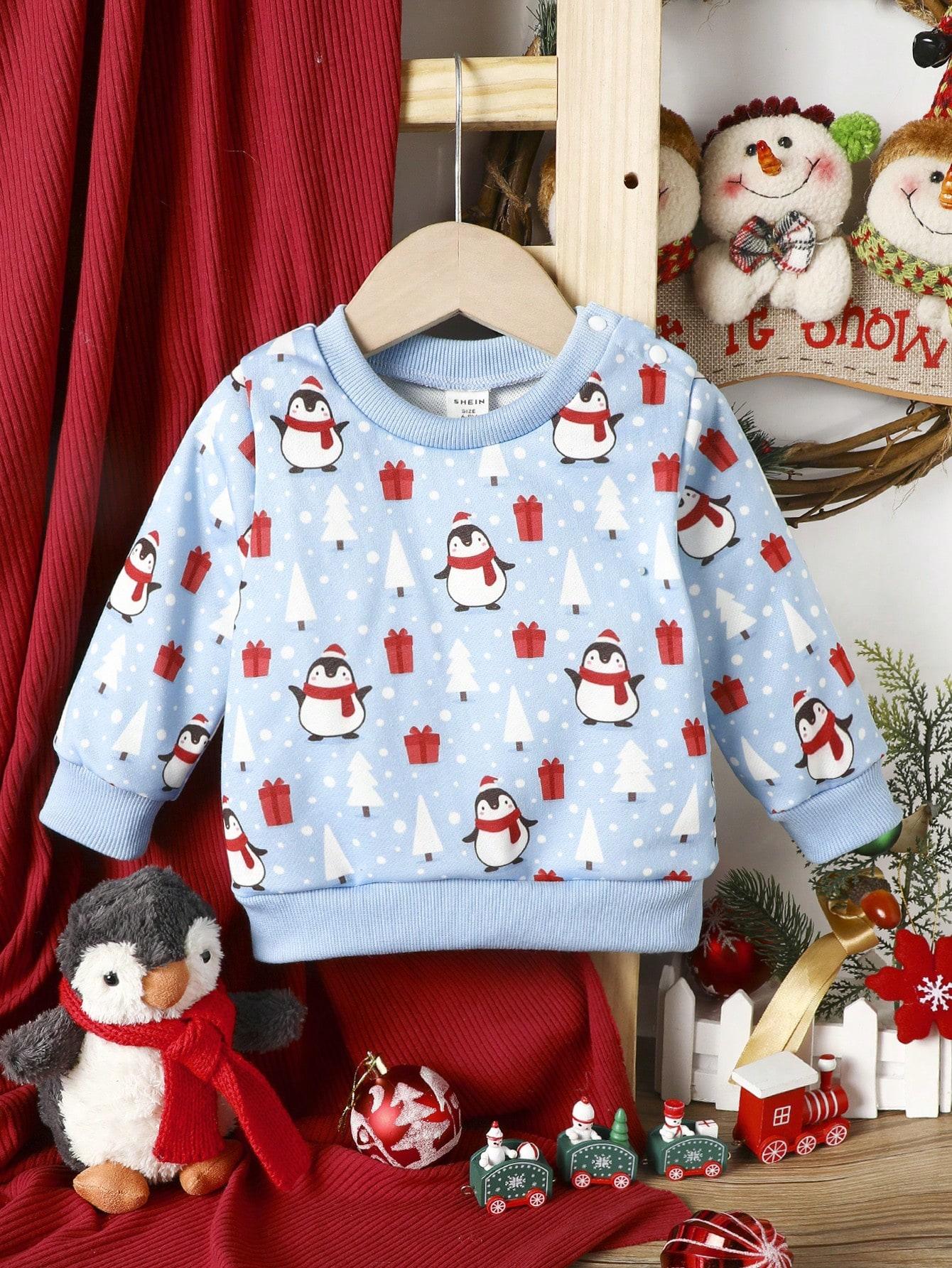 SHEIN BLUZA ZE ŚWIĄTECZNYM MOTYWEM BDD__74/80