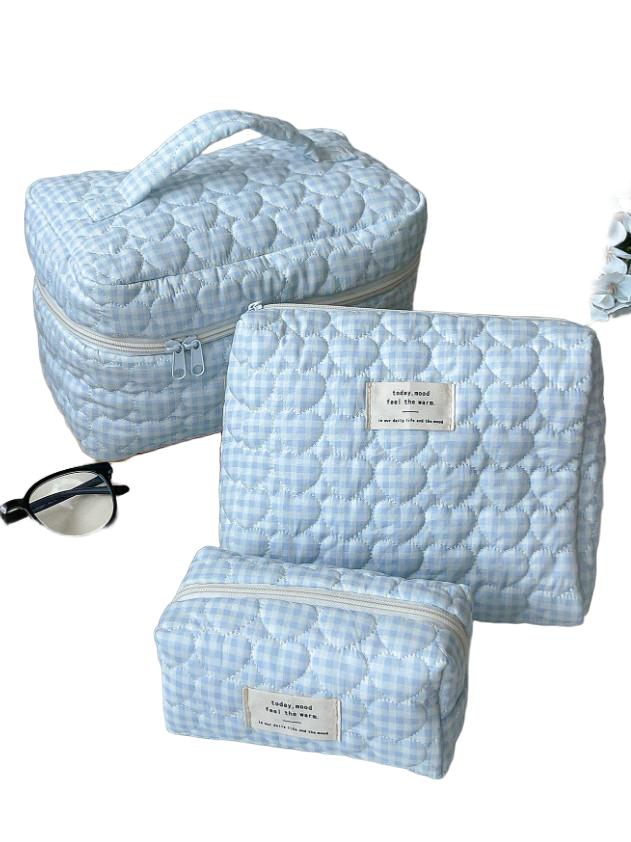 SHEIN KOSMETYCZKA WZÓR KRATKA 3-PACK S07