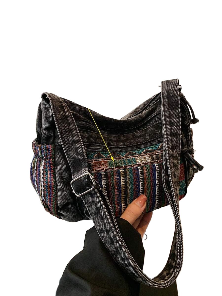 SHEIN TOREBKA JEANS ZDOBIENIE WZÓR S07__18X28CM