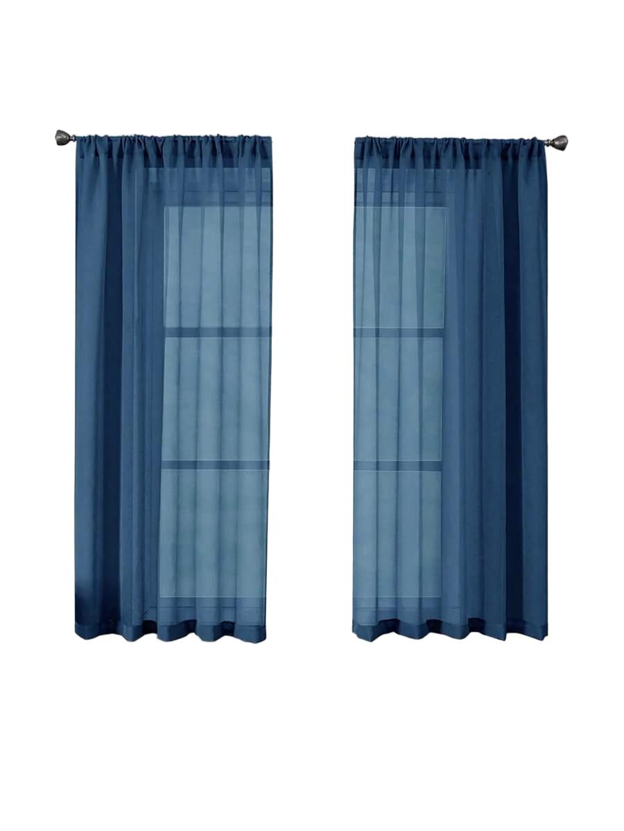 SHEIN NIEBIESKIE ZASŁONY 2-PACK S07__100X130CM