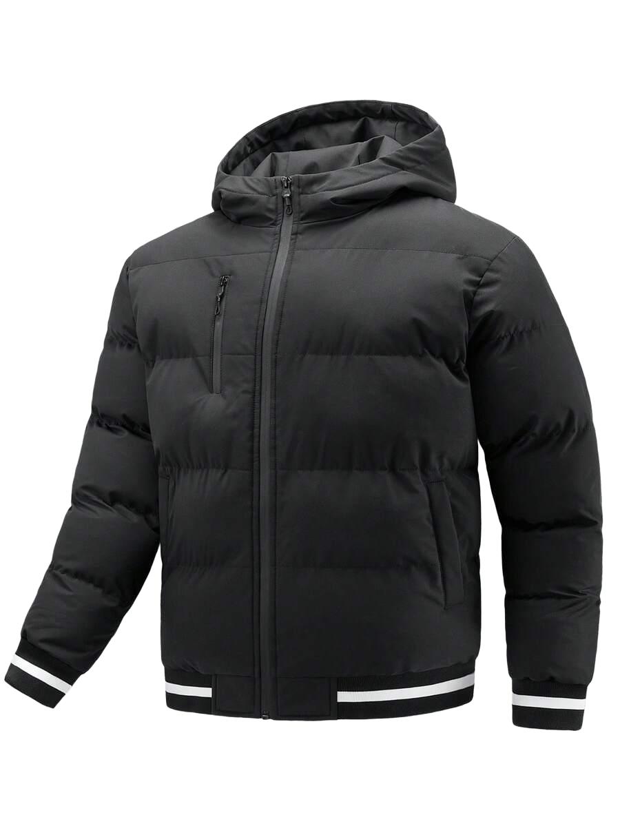 SHEIN CZARNA PIKOWANA KURTKA ZAMEK W01__M