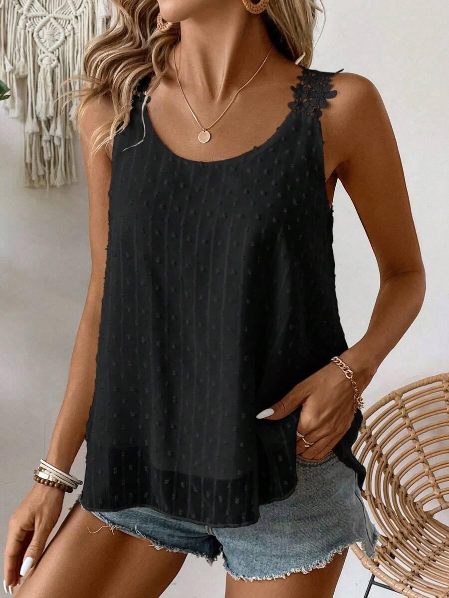 SHEIN CZARNA BLUZKA NA RAMIĄCZKACH S06__S