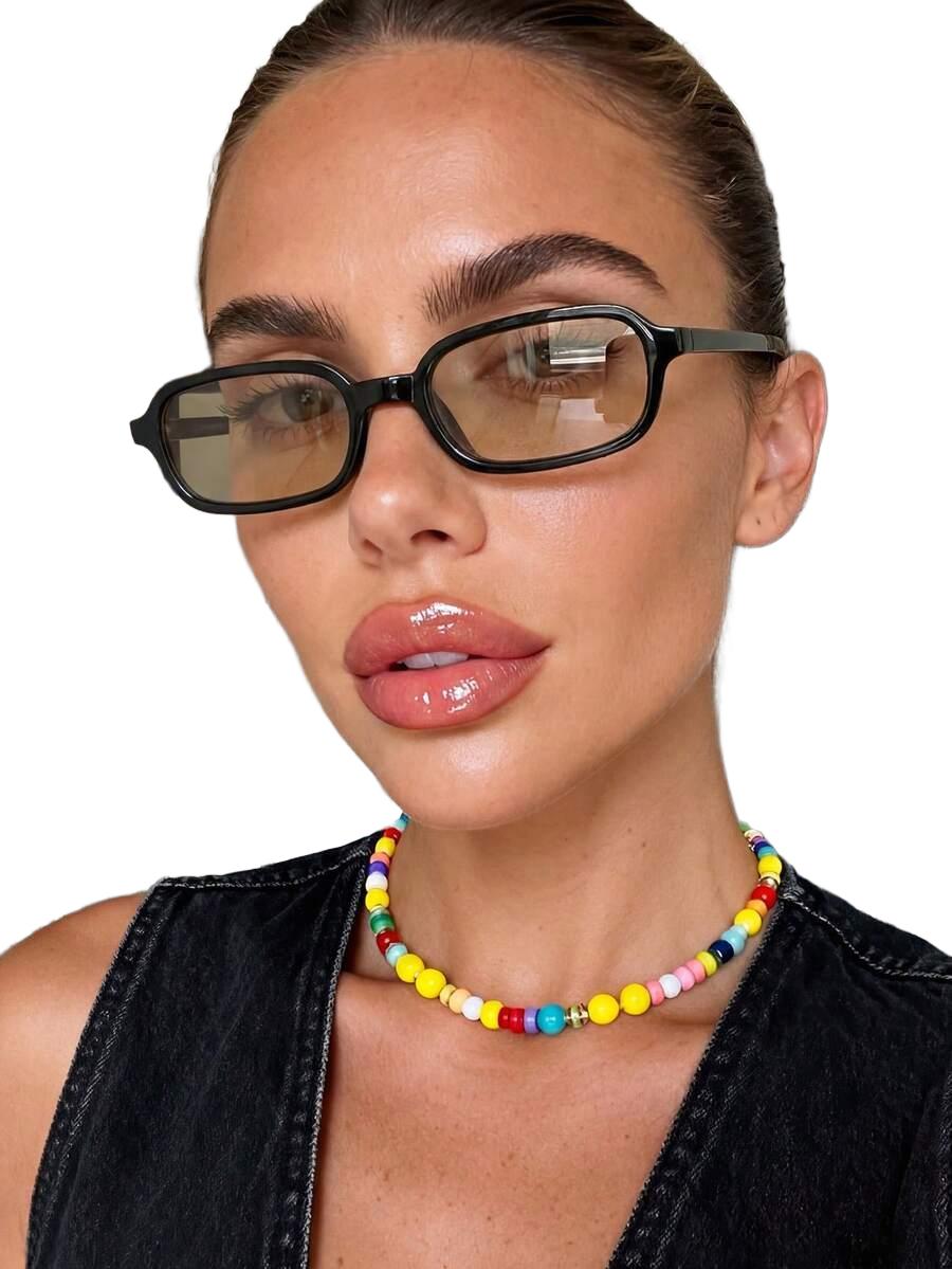 SHEIN OKULARY PRZECIWSŁONECZNE CZARNE OPRAWKI S07__