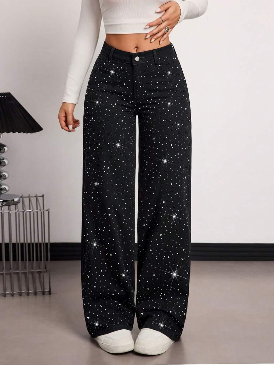 SHEIN CZARNE SPODNIE JEANS S06__S
