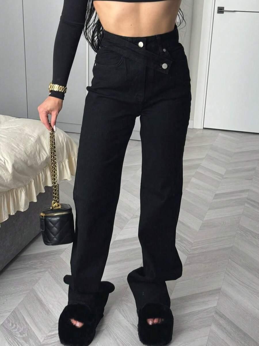 SHEIN CZARNE SPODNIE JEANS S06__L