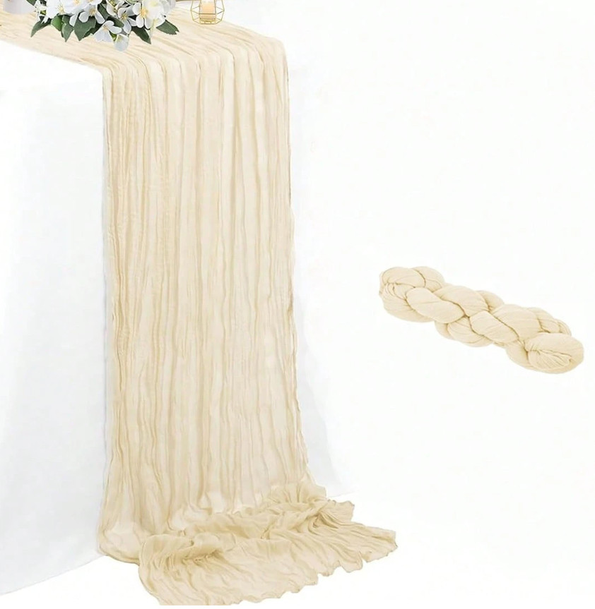 SHEIN KREMOWY BIEŻNIK NA STÓŁ 1SZT. S07__55X180