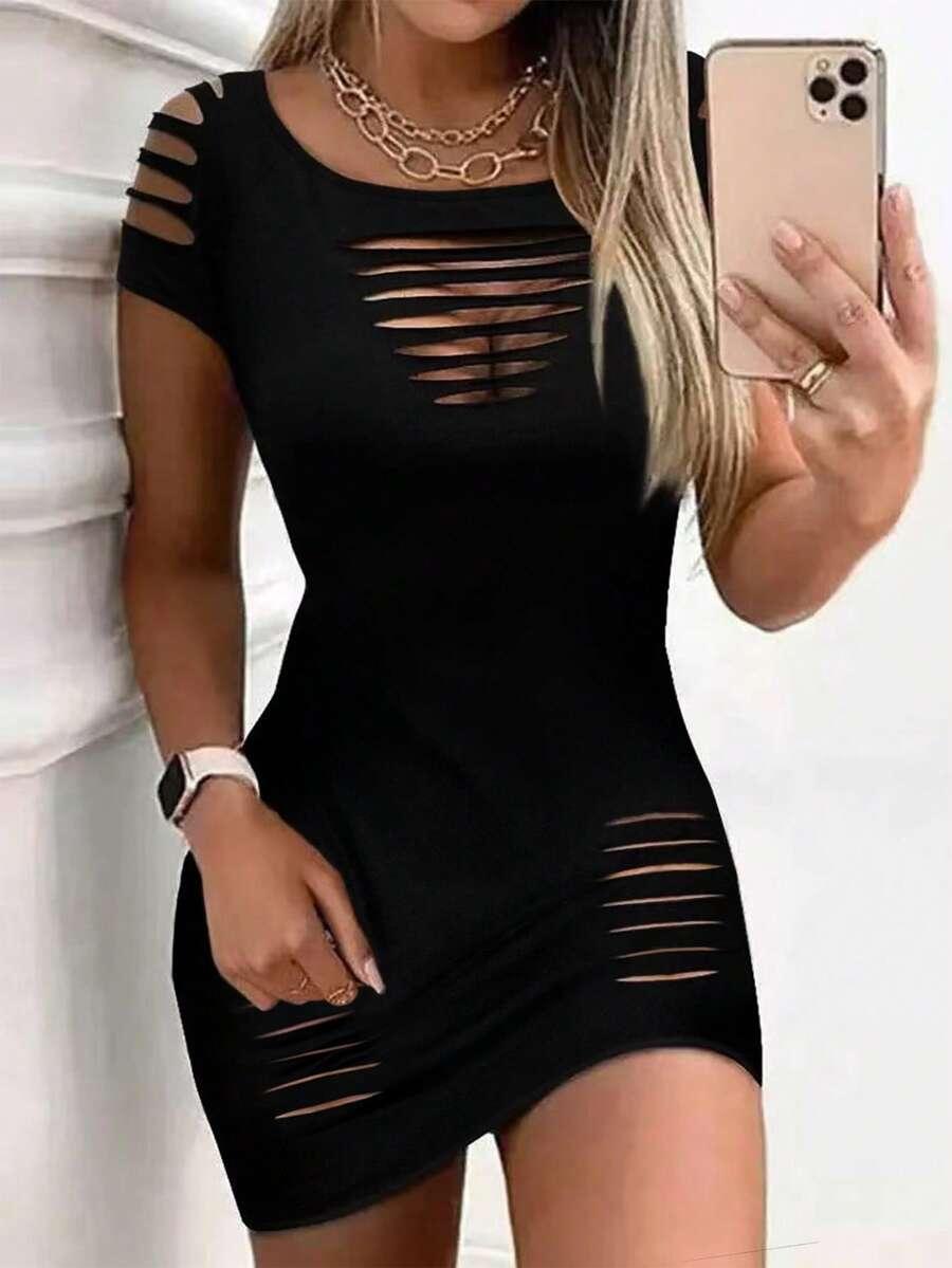 SHEIN CZARNA MINI SUKIENKA S06__M