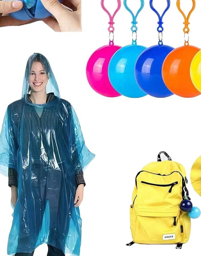 SHEIN JEDNORAZOWY PŁASZCZ PRZECIWDESZCZOWY W KULI S07__OS